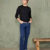 Crew neck sweater italian merino wool