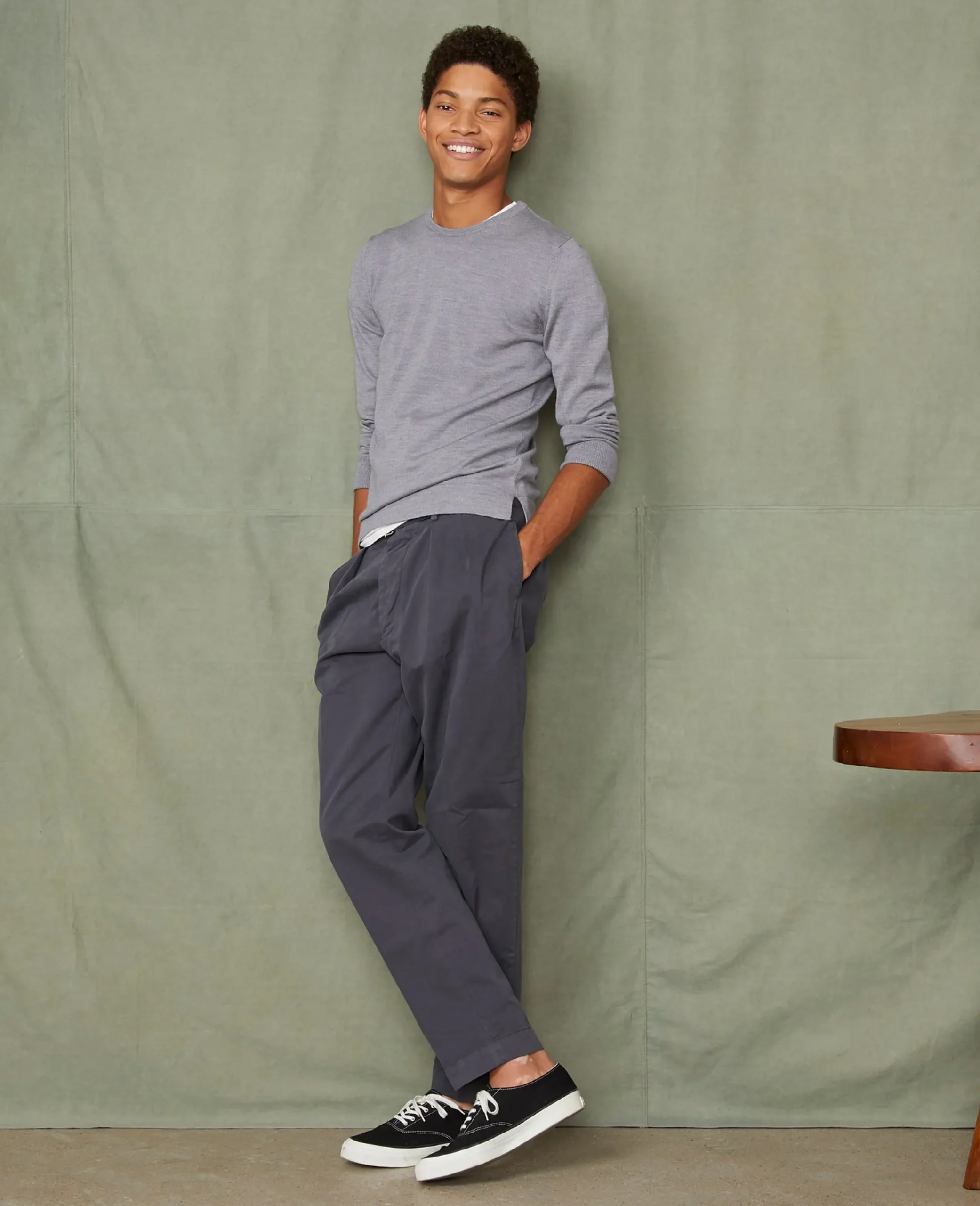 Crew neck sweater italian merino wool