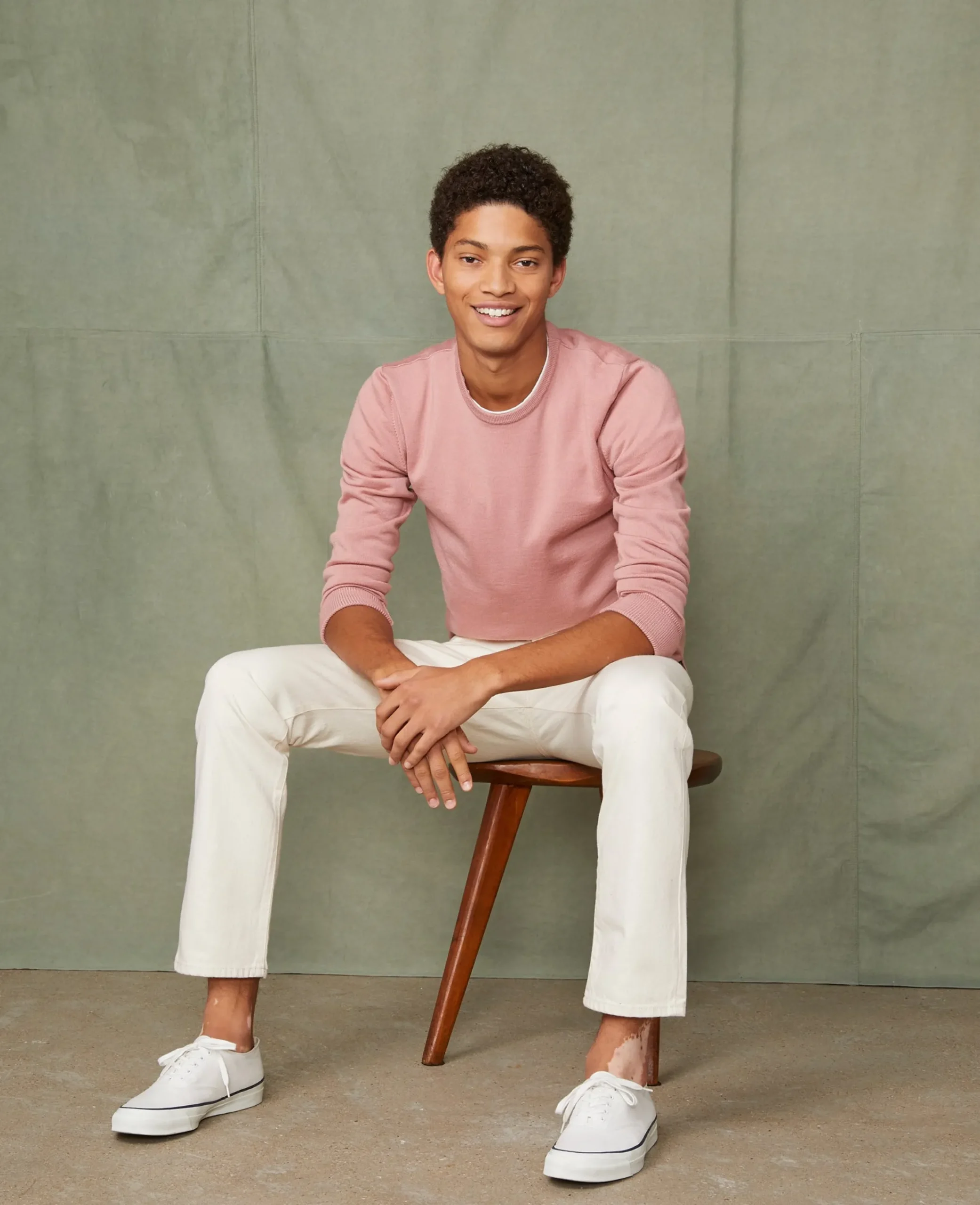 Crew neck sweater italian merino wool