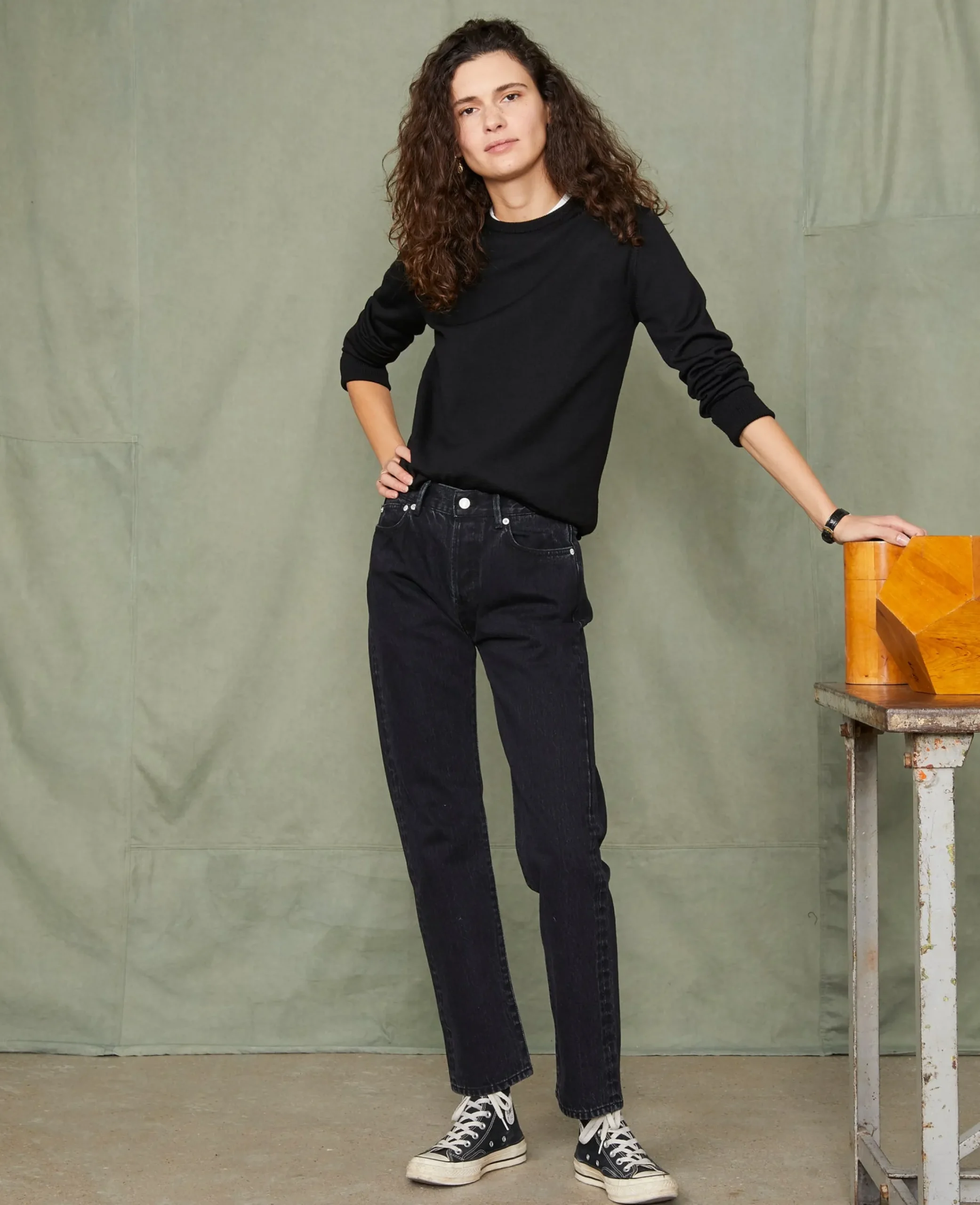 Crew neck sweater italian merino wool