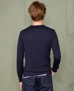 Crew neck sweater italian merino wool