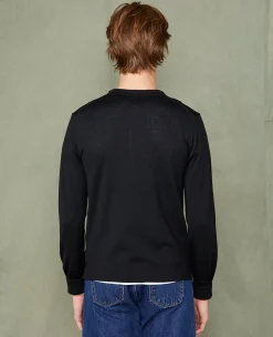 Crew neck sweater italian merino wool
