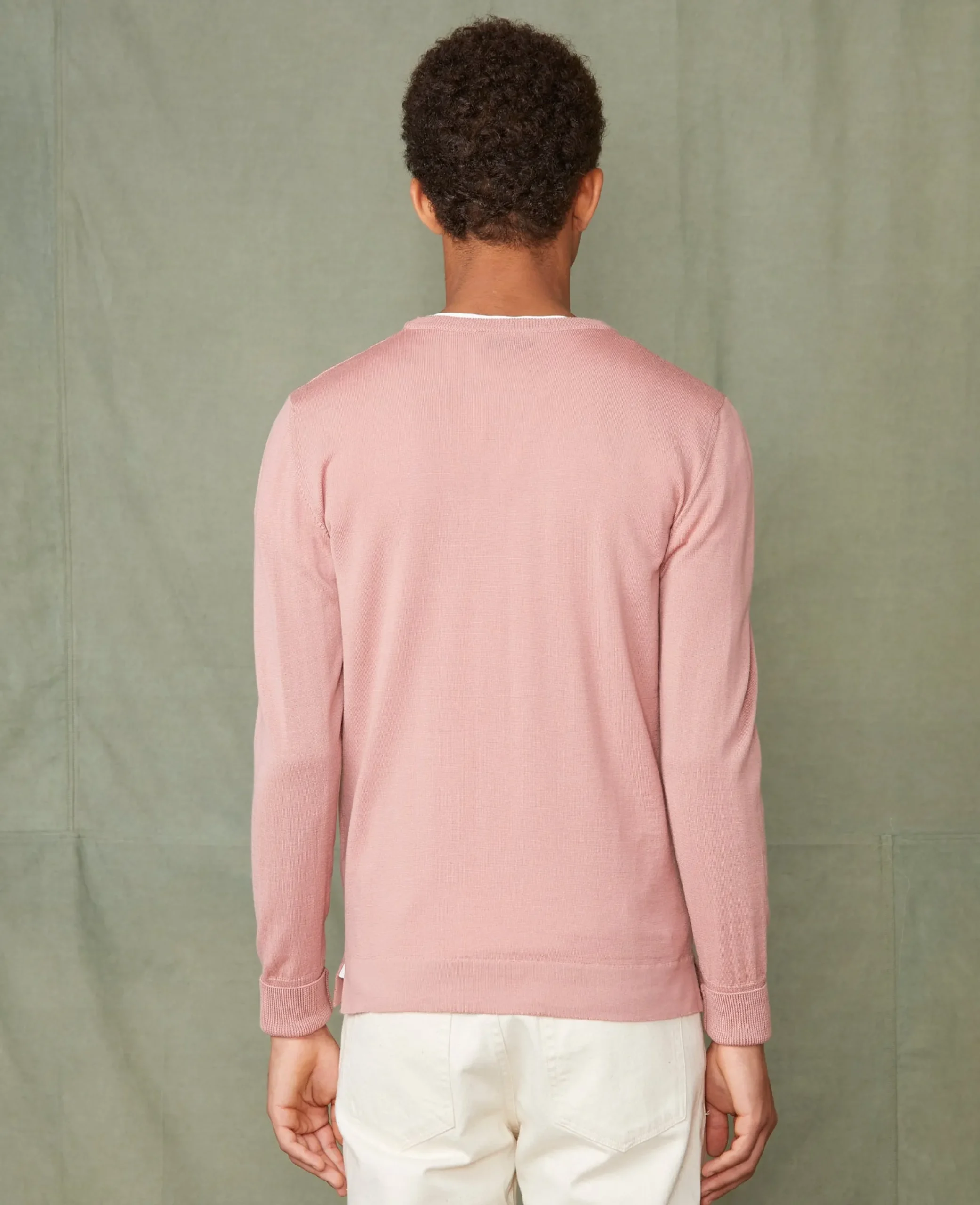 Crew neck sweater italian merino wool