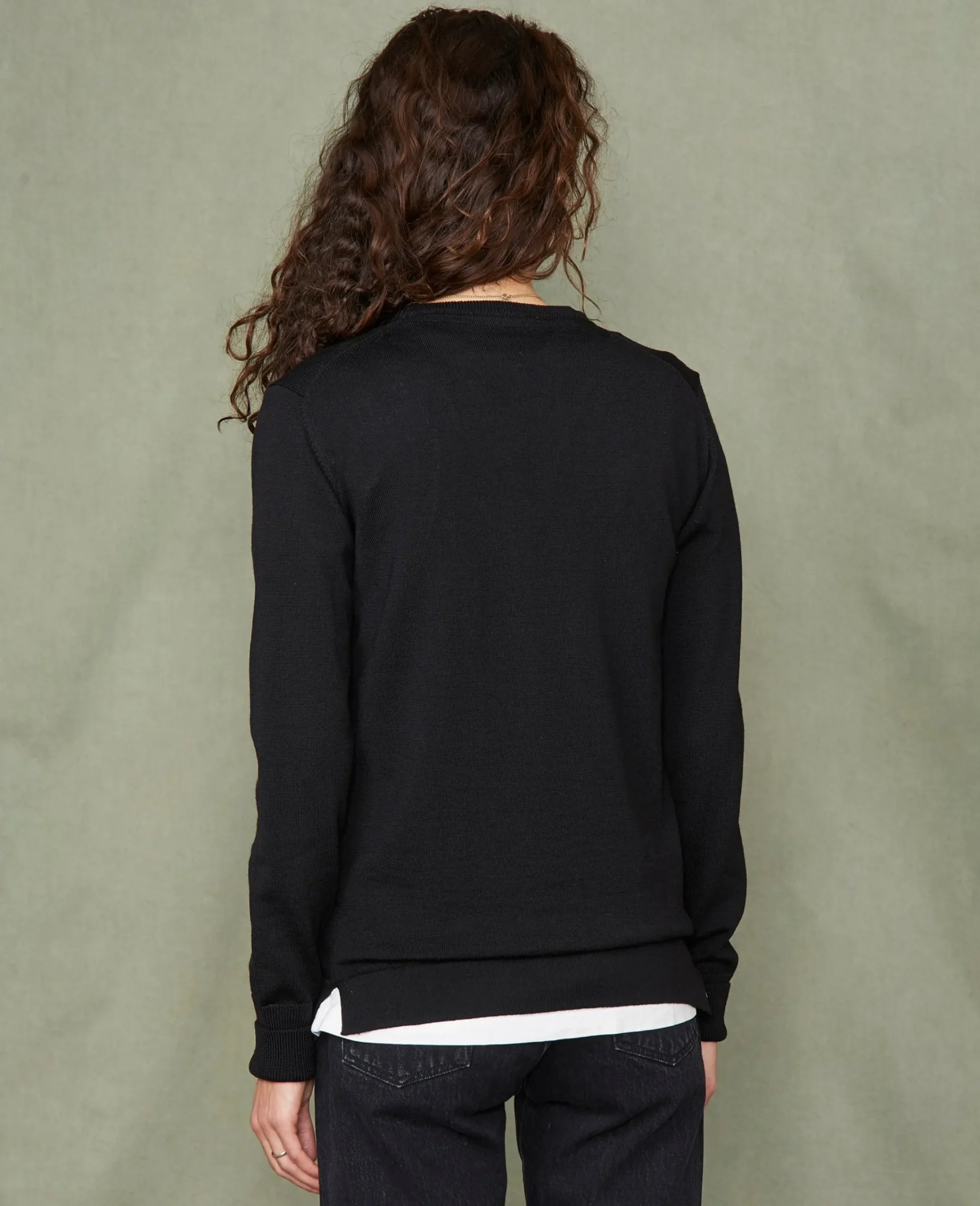 Crew neck sweater italian merino wool