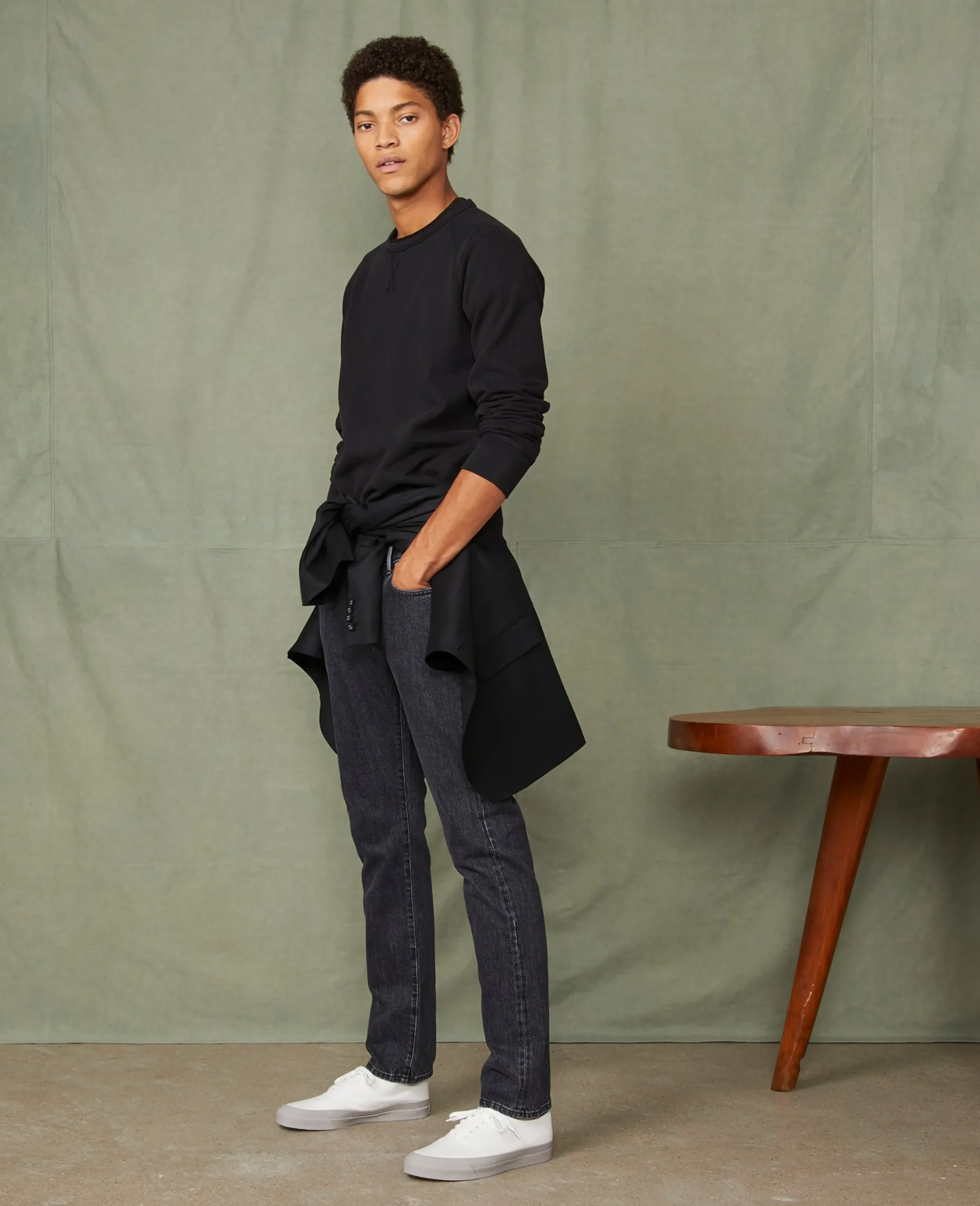 Crew neck sweatshirt organic cotton fleece