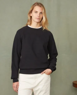 Crew neck sweatshirt organic cotton fleece