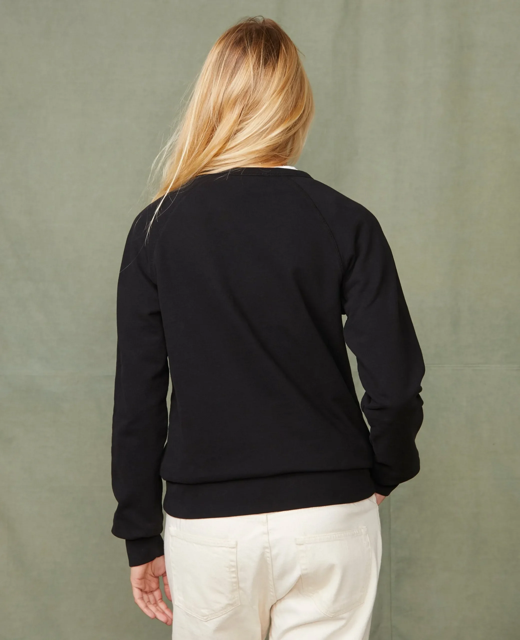 Crew neck sweatshirt organic cotton fleece