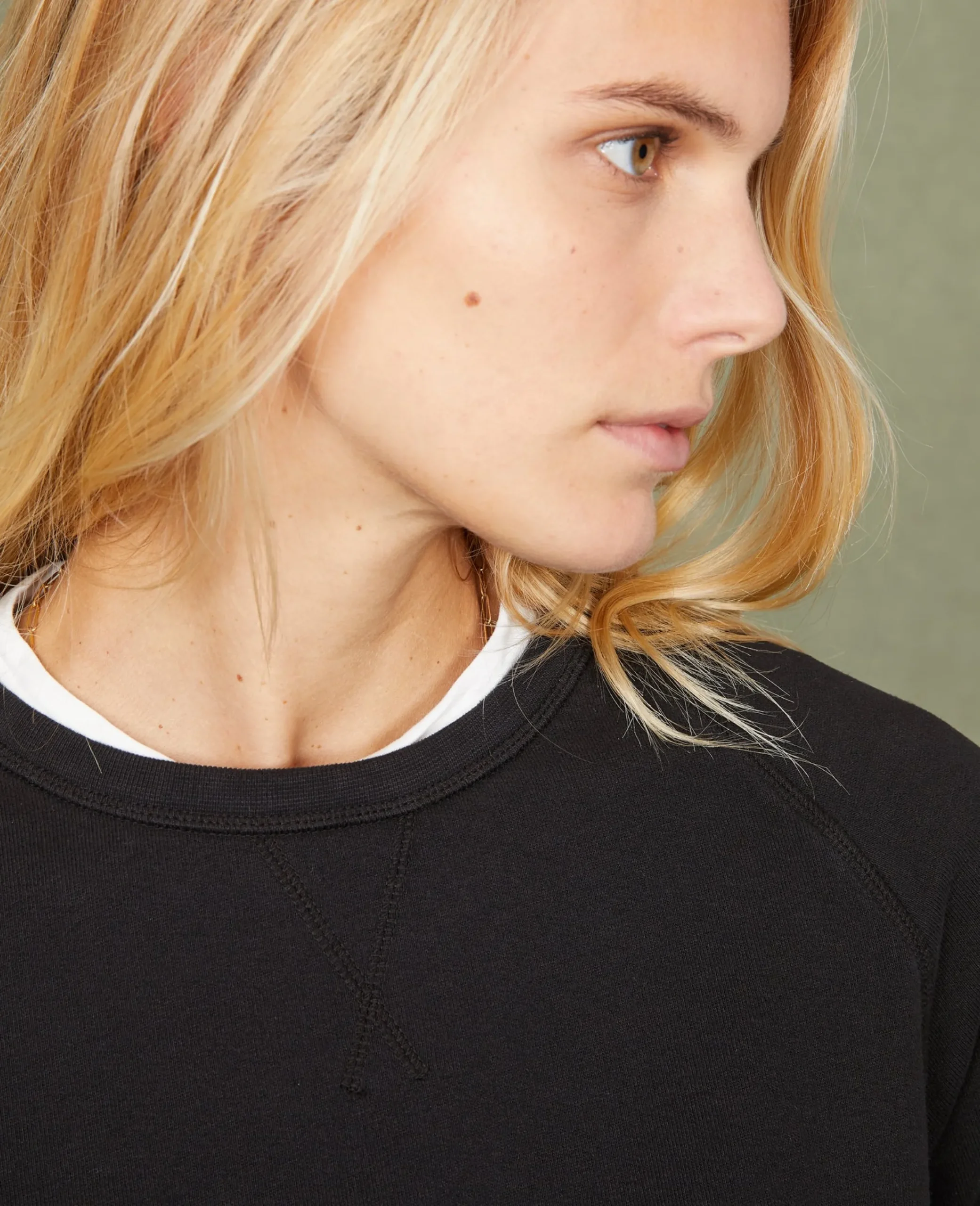 Crew neck sweatshirt organic cotton fleece