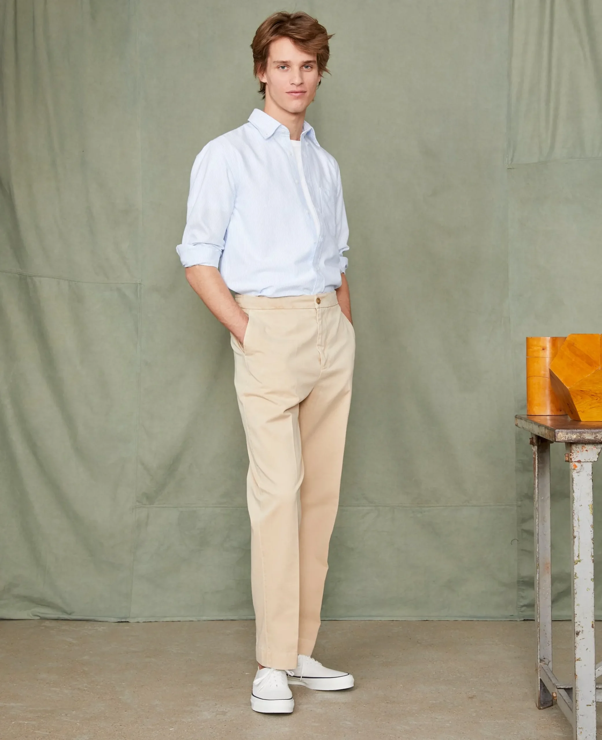 Drawstring chino italian organic cotton