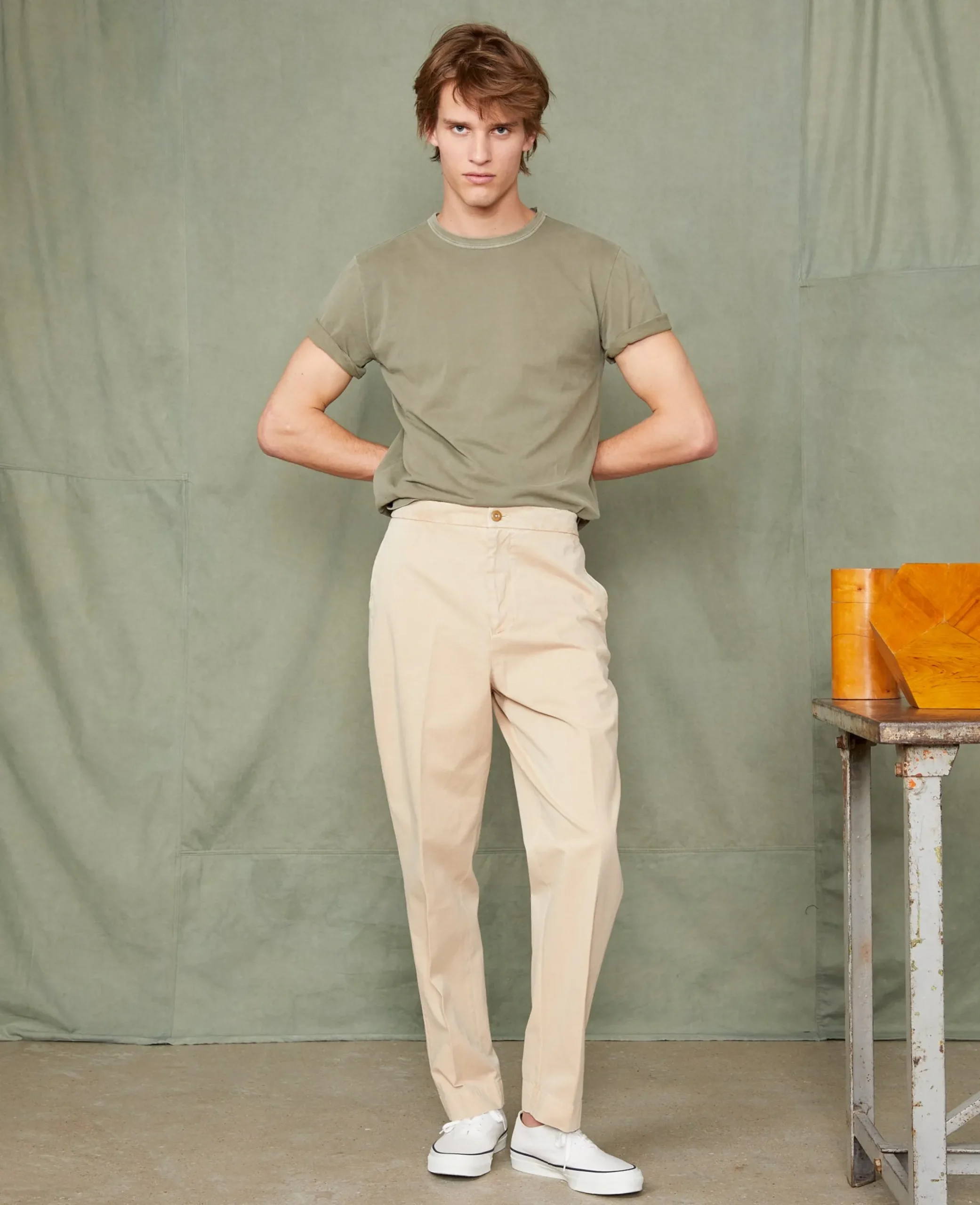 Drawstring chino italian organic cotton