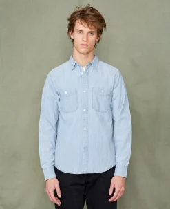 Dungaree shirt bleached chambray