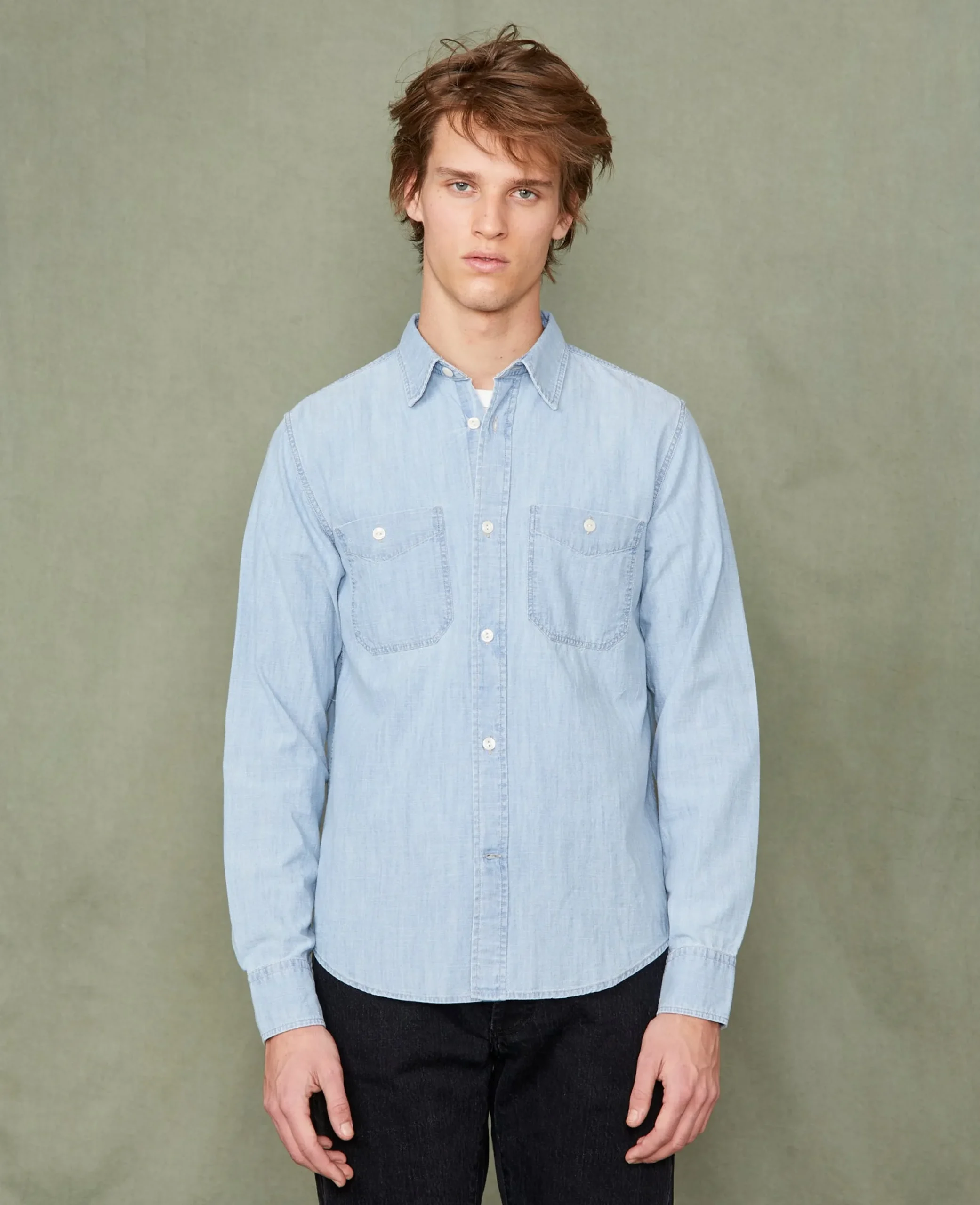 Dungaree shirt bleached chambray