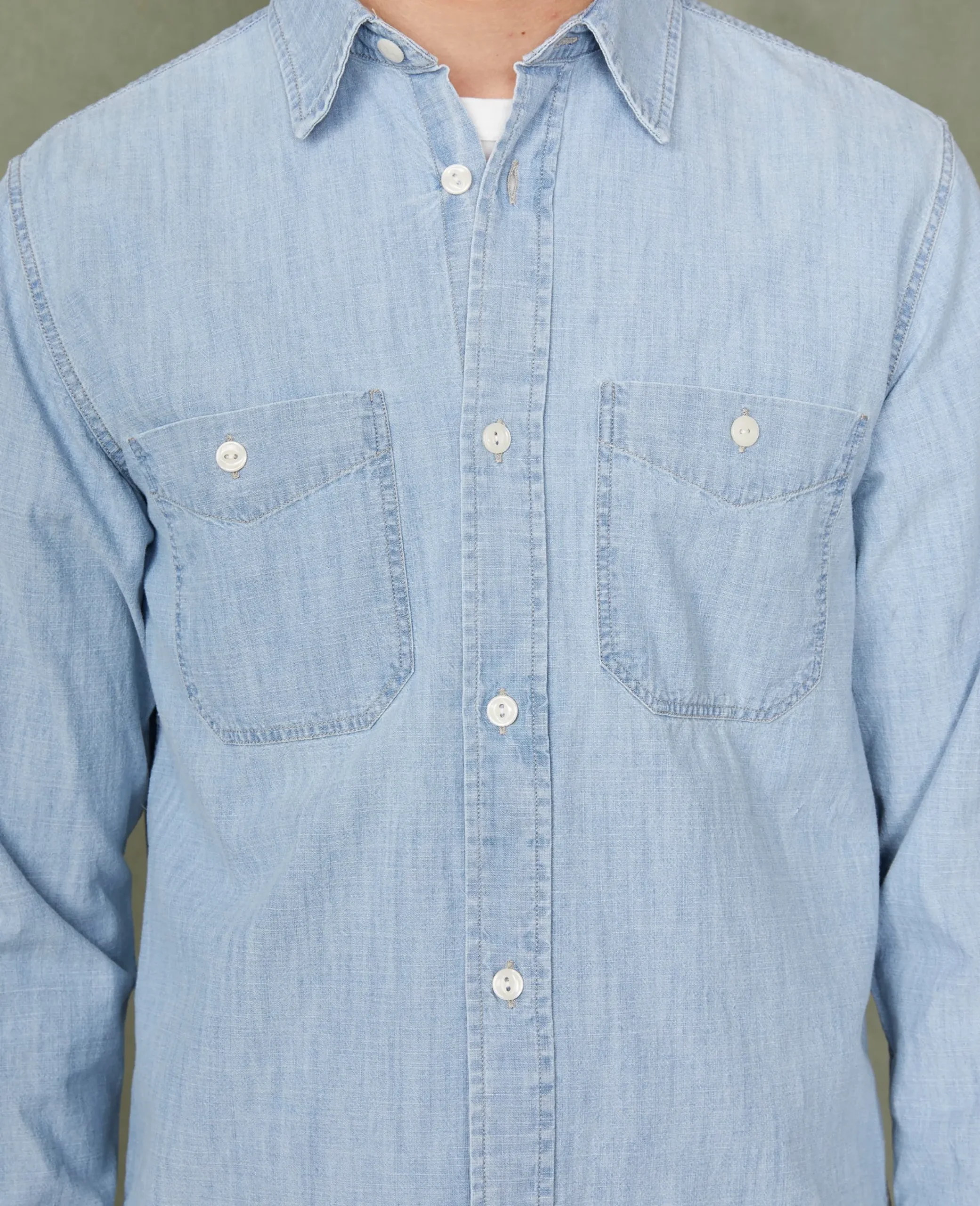 Dungaree shirt bleached chambray
