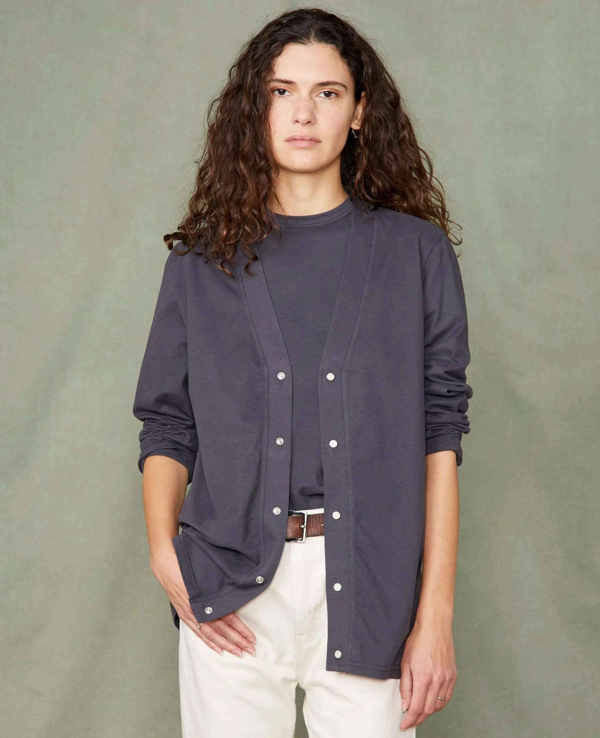 Jersey cardigan organic cotton jersey