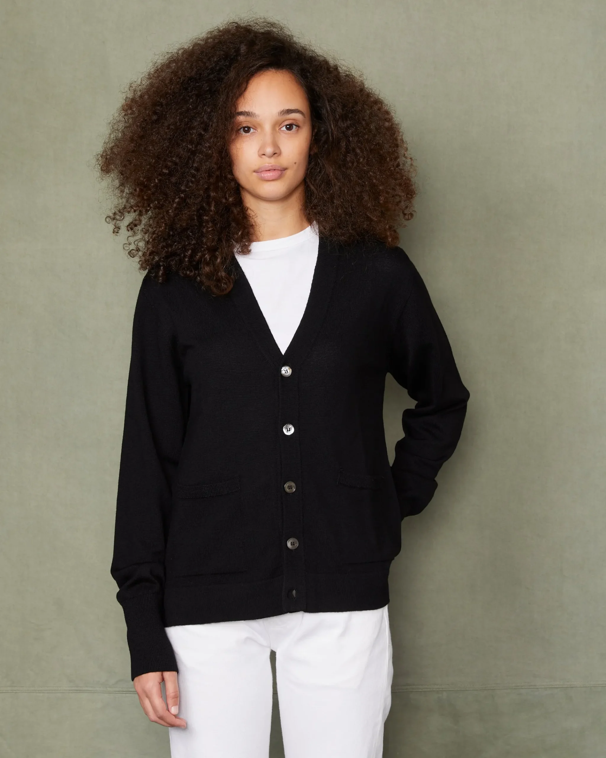 Knitted cardigan italian merino wool