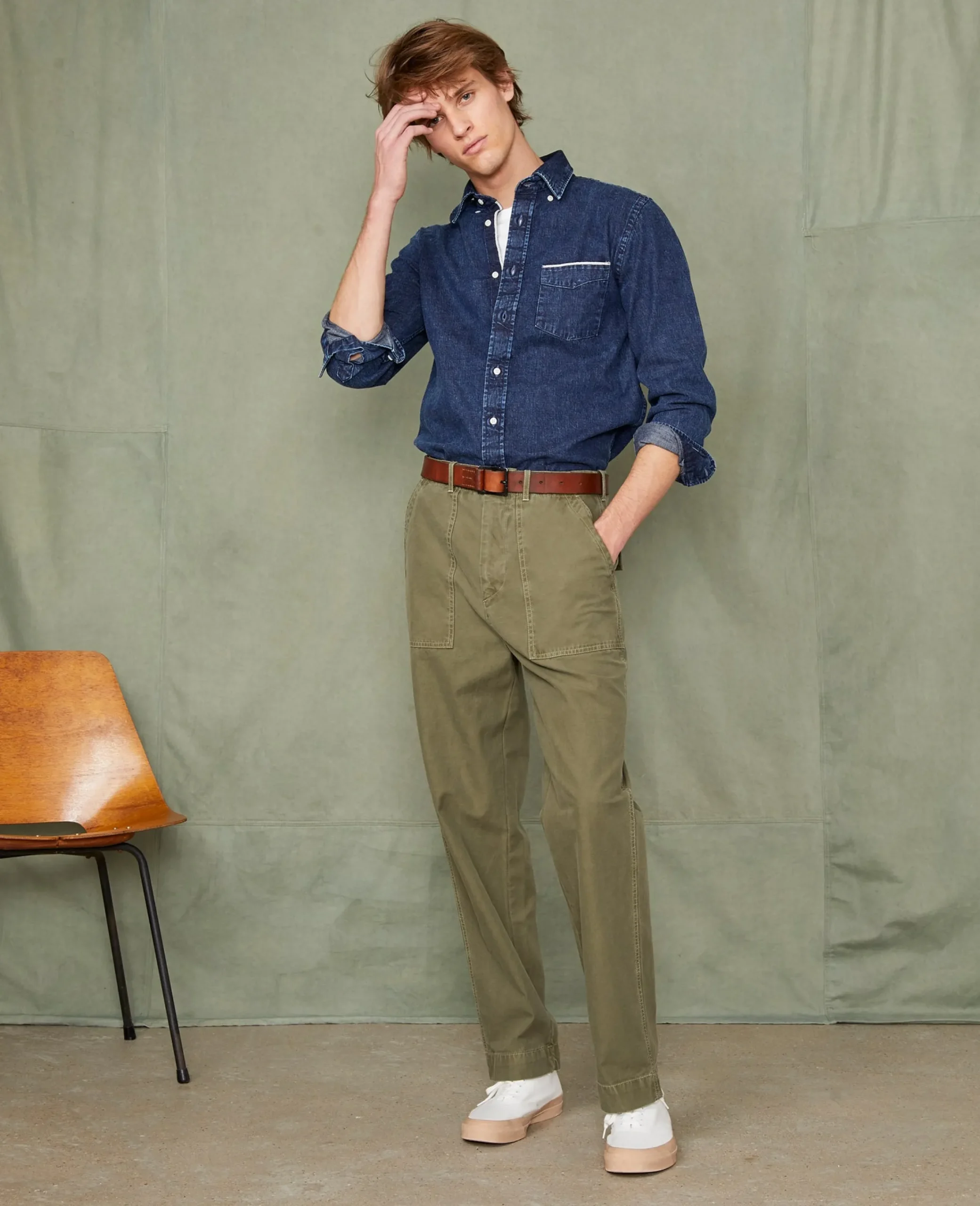New button down shirt japanese denim