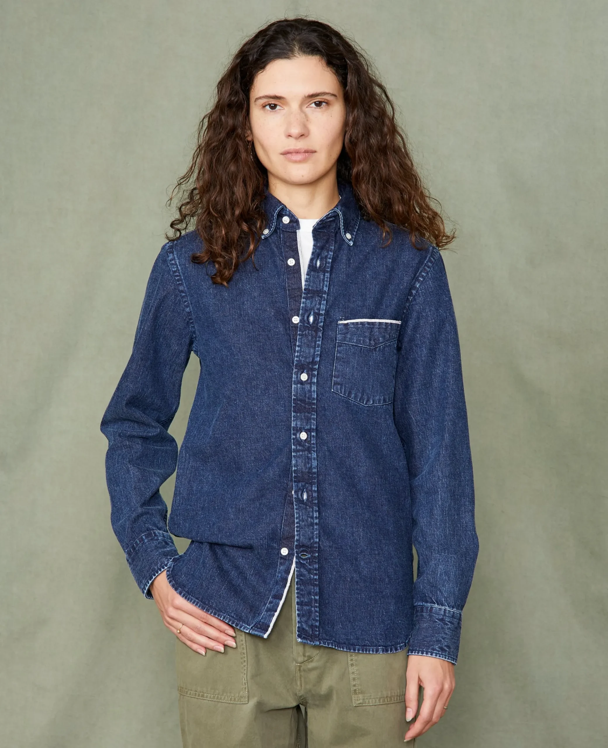New button down shirt japanese denim