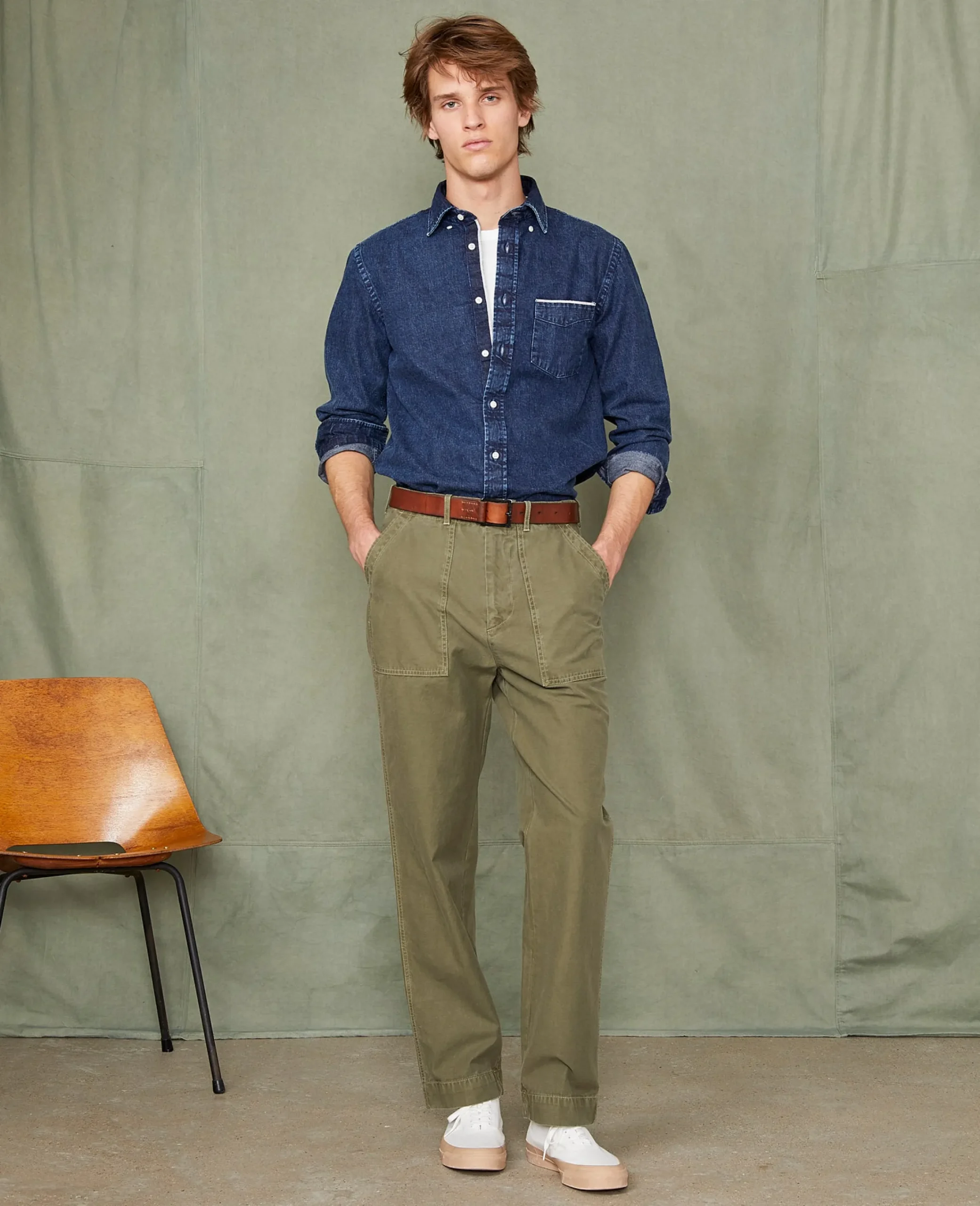 New button down shirt japanese denim