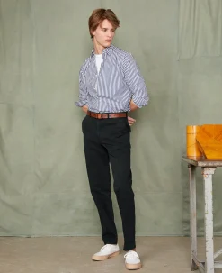 Plain front chino italian organic cotton