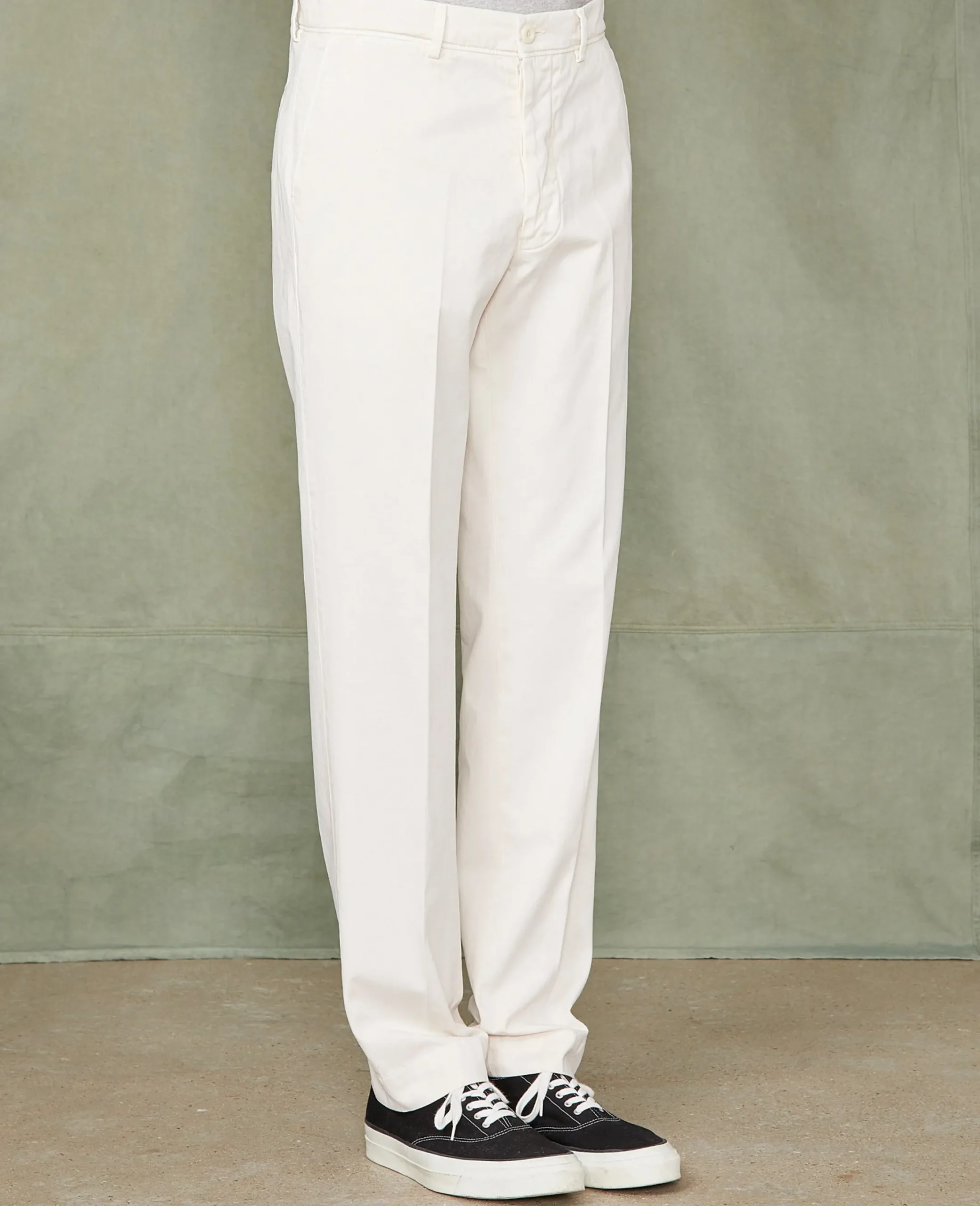 Plain front chino italian organic cotton