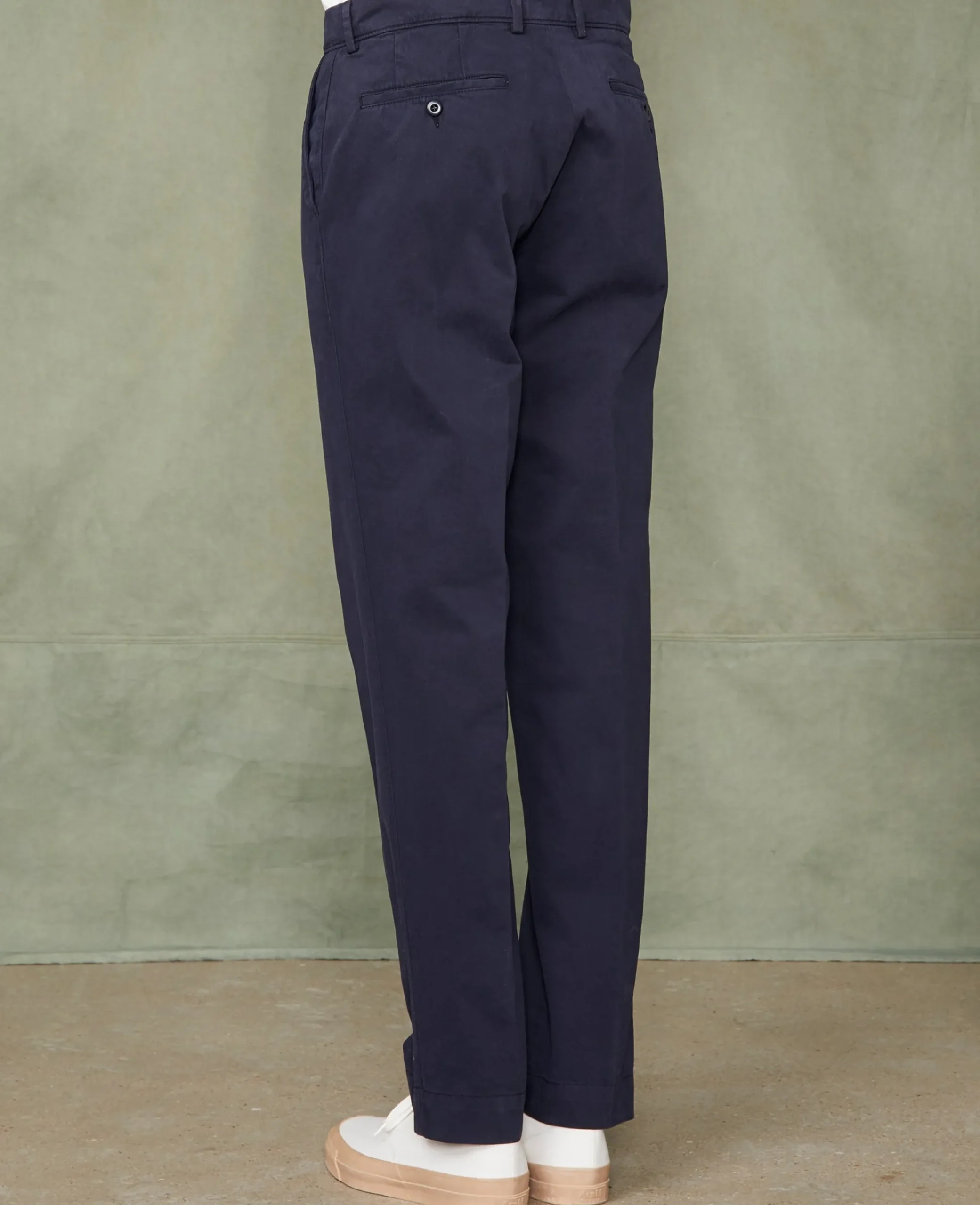 Plain front chino italian organic cotton