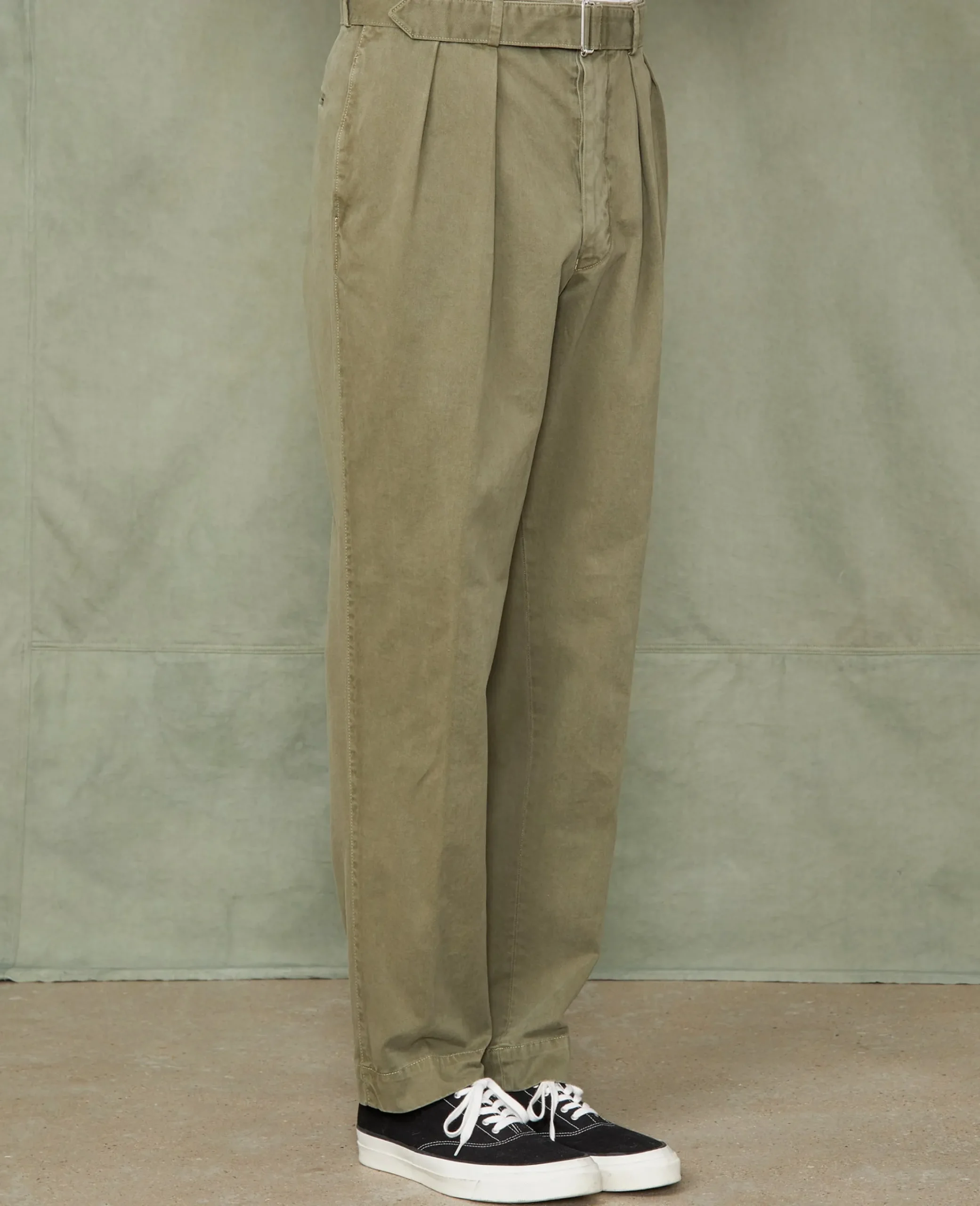Pleated chino italian organic cotton