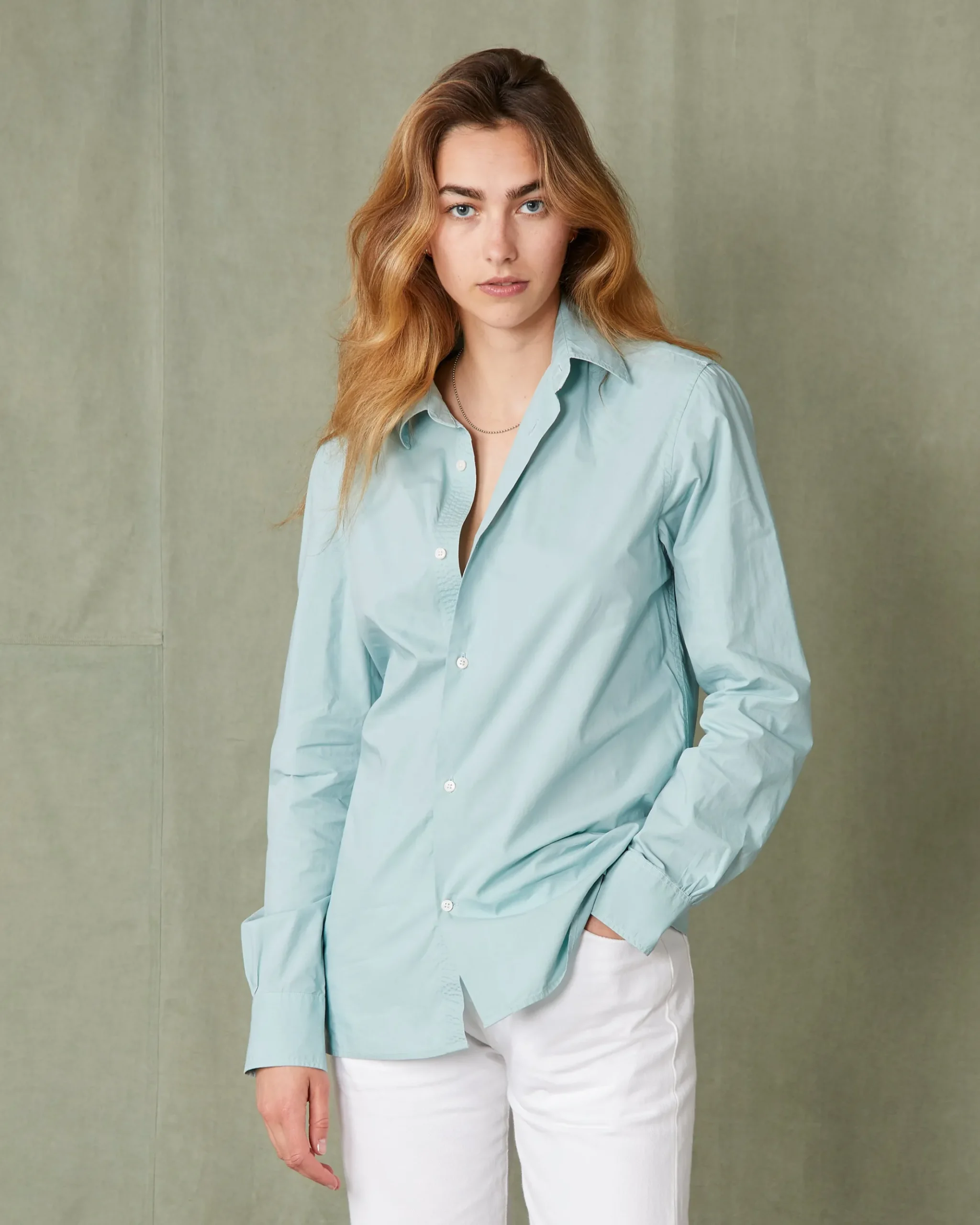 Shirt new soft collar organic cotton poplin