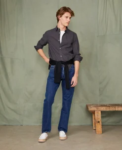 Soft collar shirt organic cotton poplin