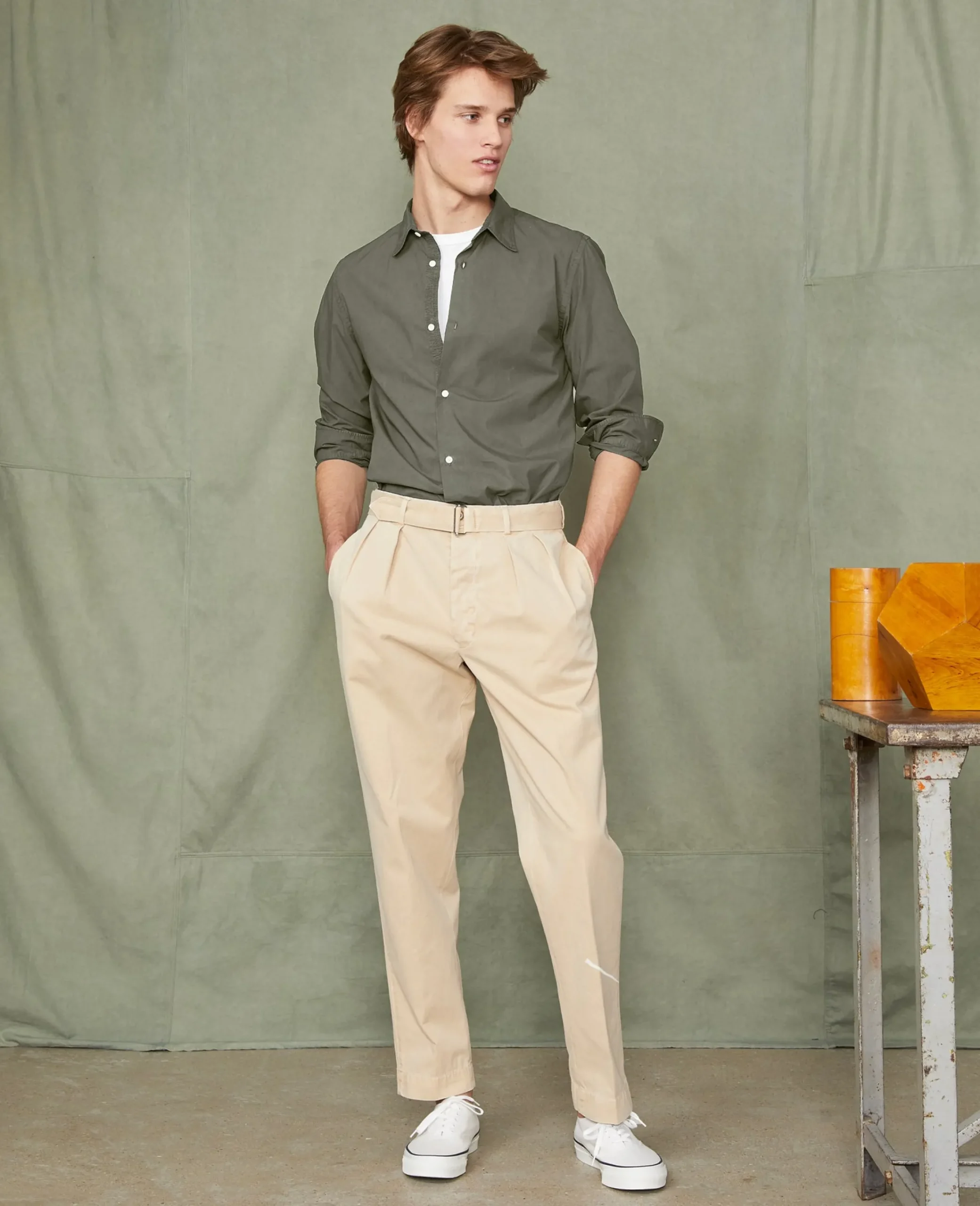 Soft collar shirt organic cotton poplin