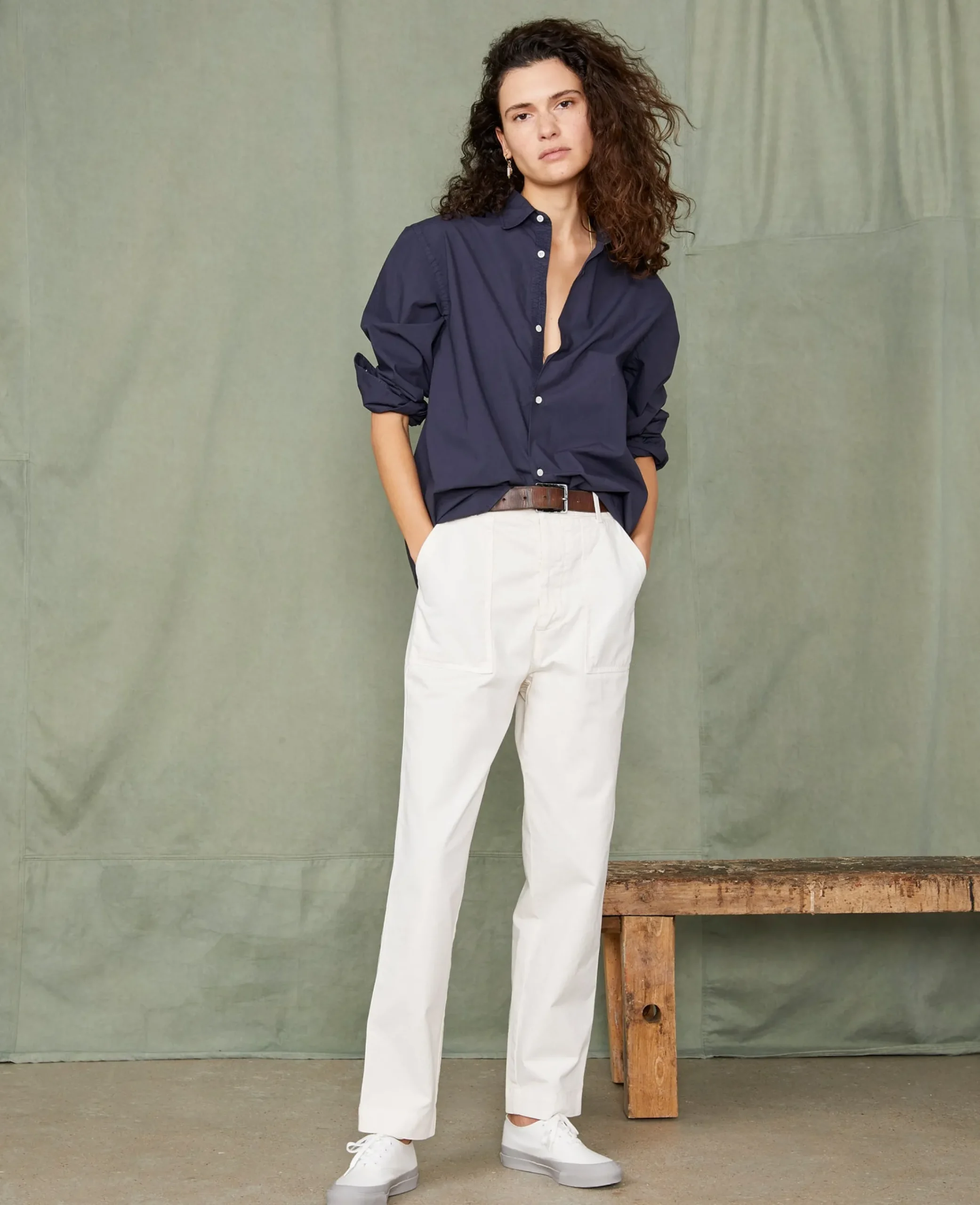 Soft collar shirt organic cotton poplin
