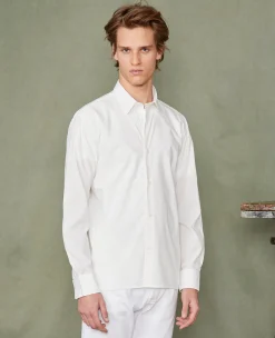 Soft collar shirt organic cotton poplin