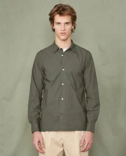 Soft collar shirt organic cotton poplin