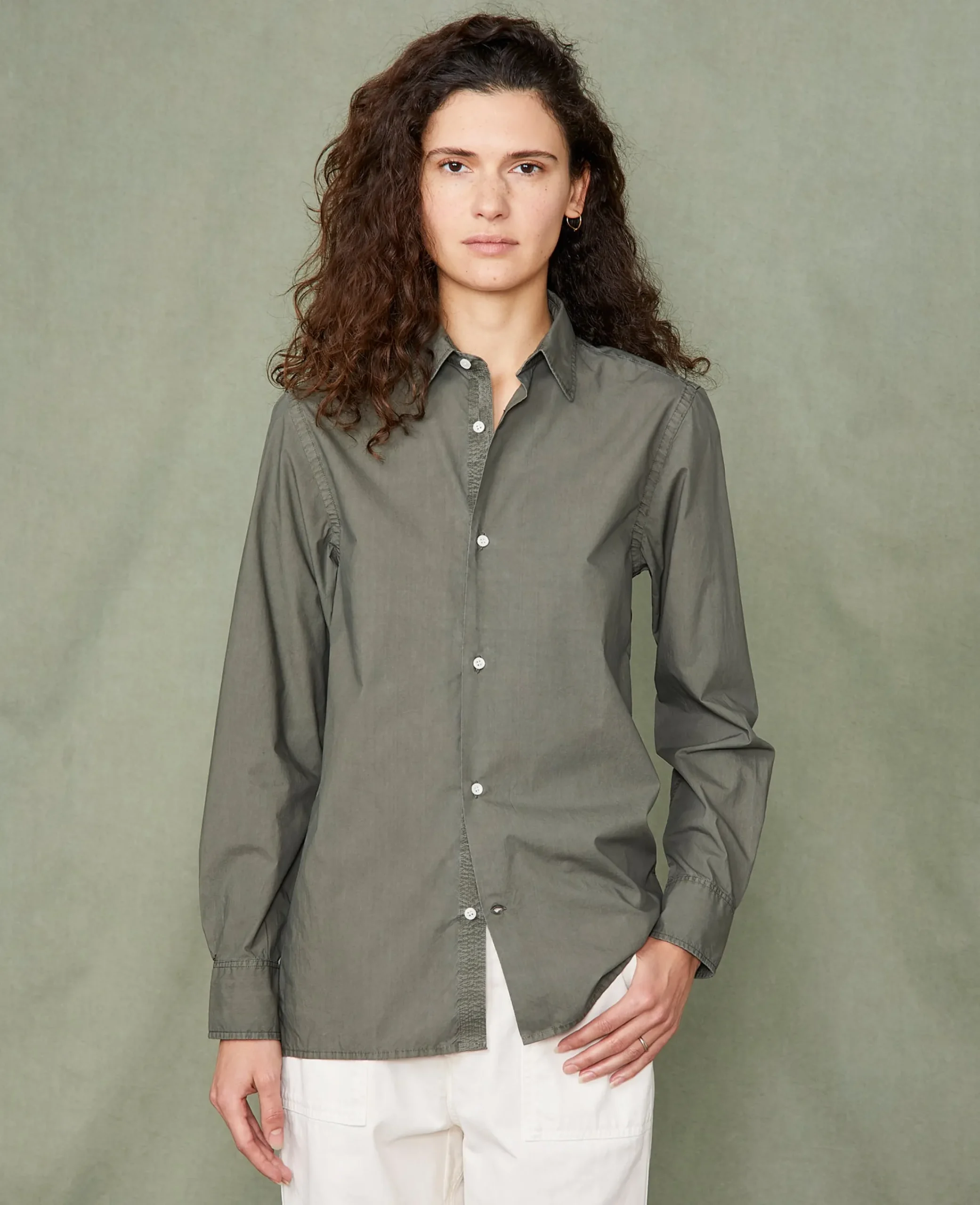 Soft collar shirt organic cotton poplin