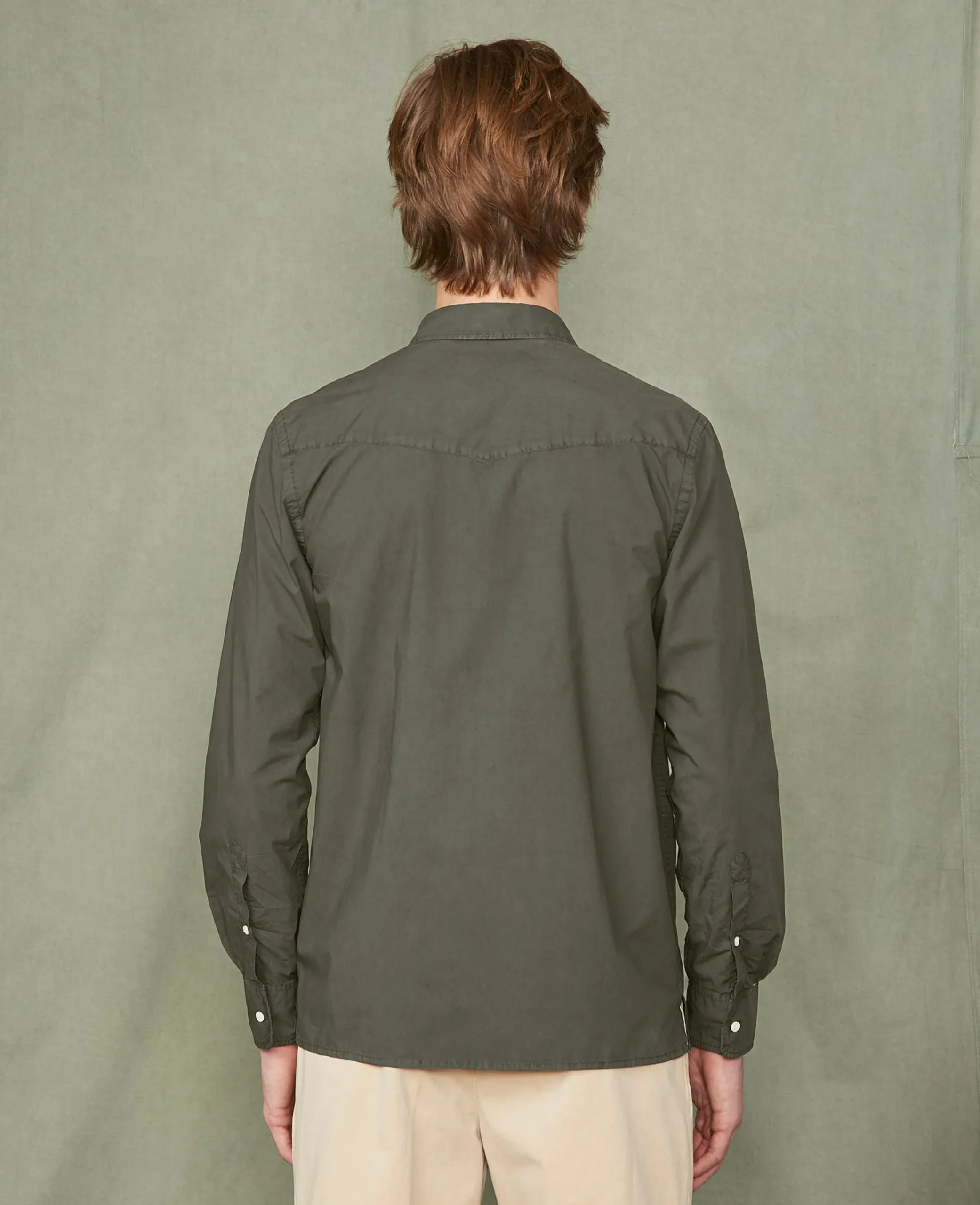 Soft collar shirt organic cotton poplin