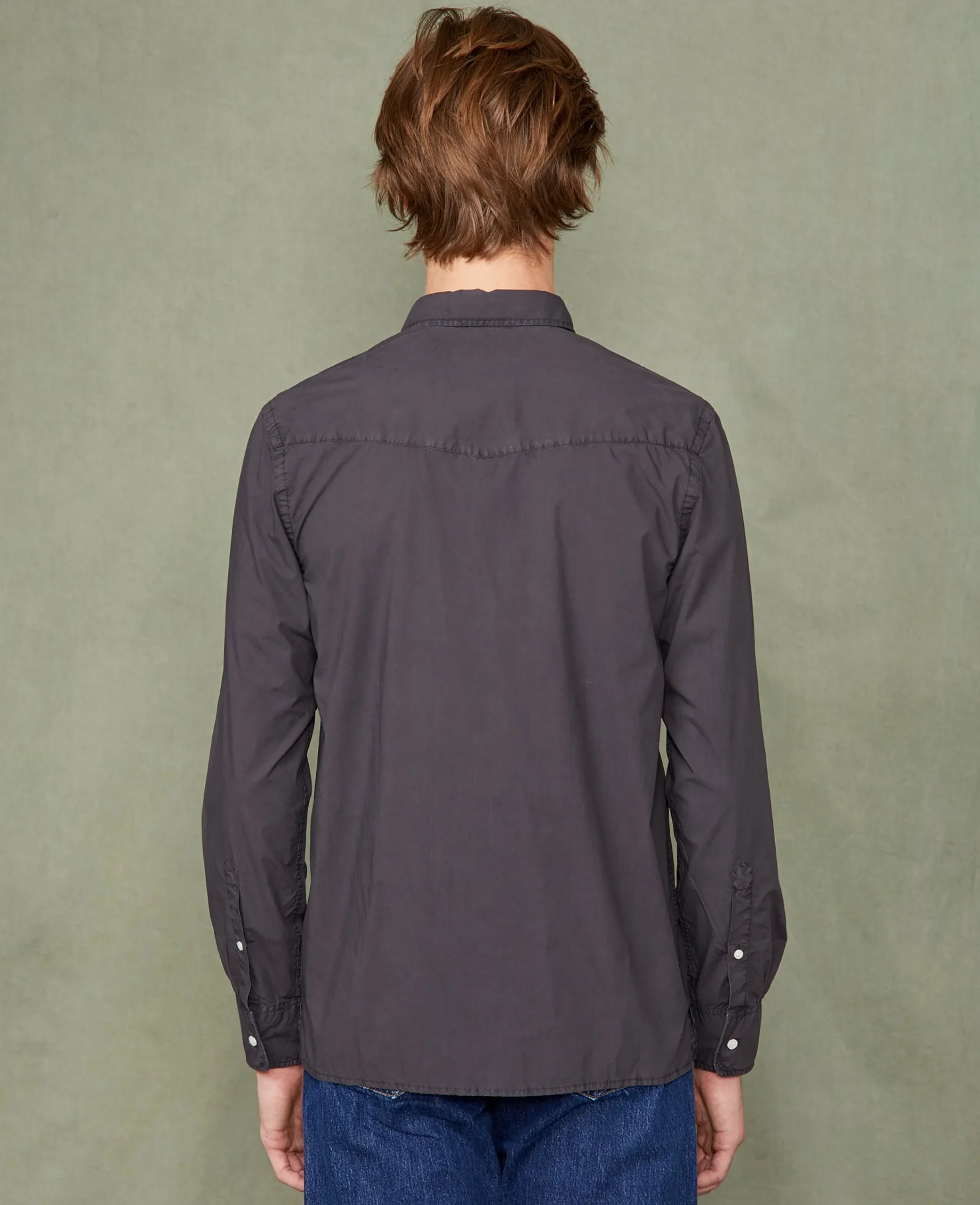 Soft collar shirt organic cotton poplin