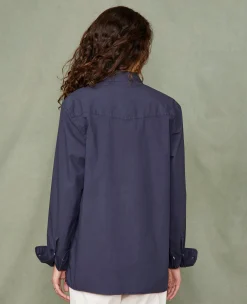 Soft collar shirt organic cotton poplin