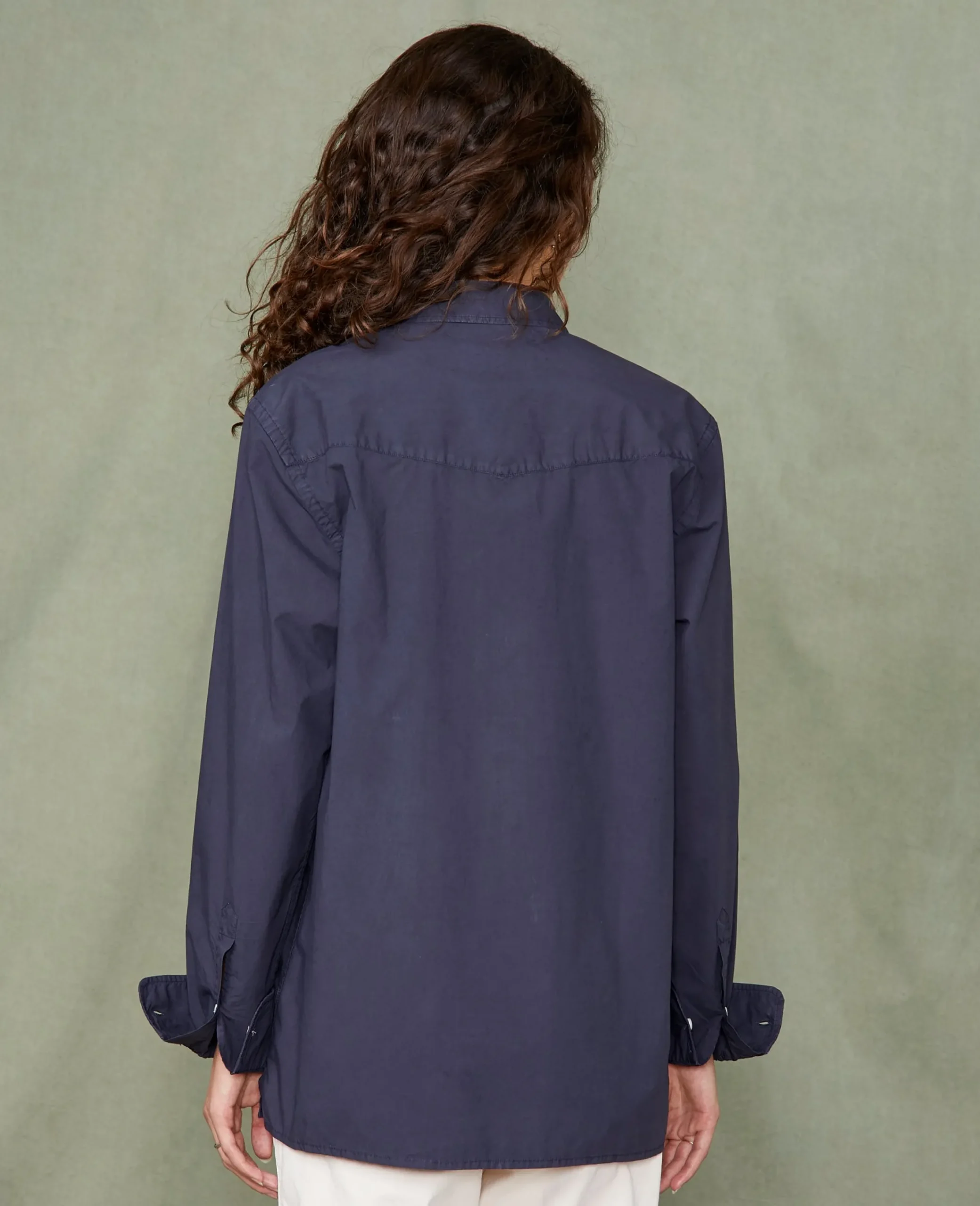 Soft collar shirt organic cotton poplin