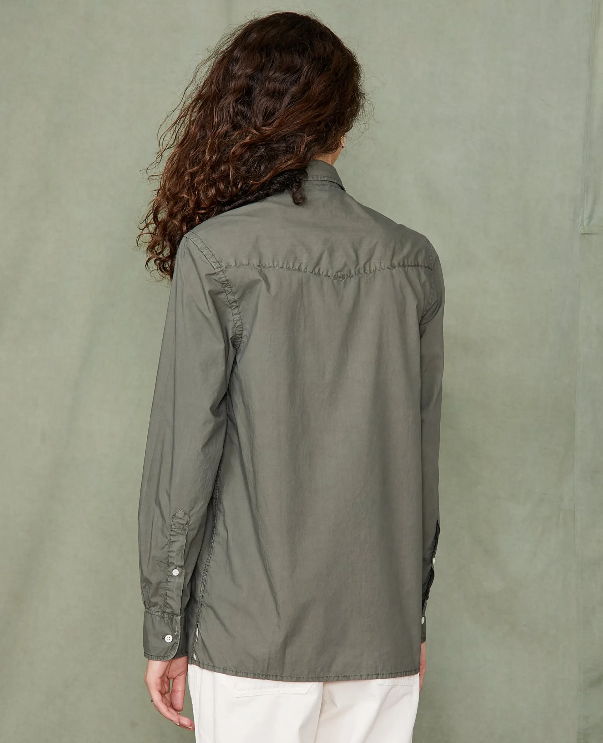 Soft collar shirt organic cotton poplin