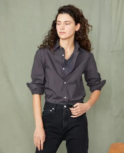 Soft collar shirt organic cotton poplin