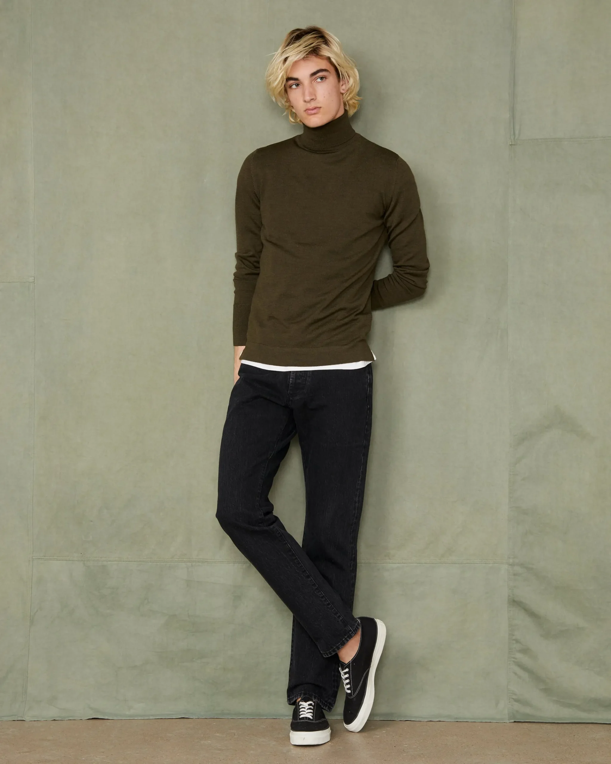 Turtleneck sweater italian merino wool